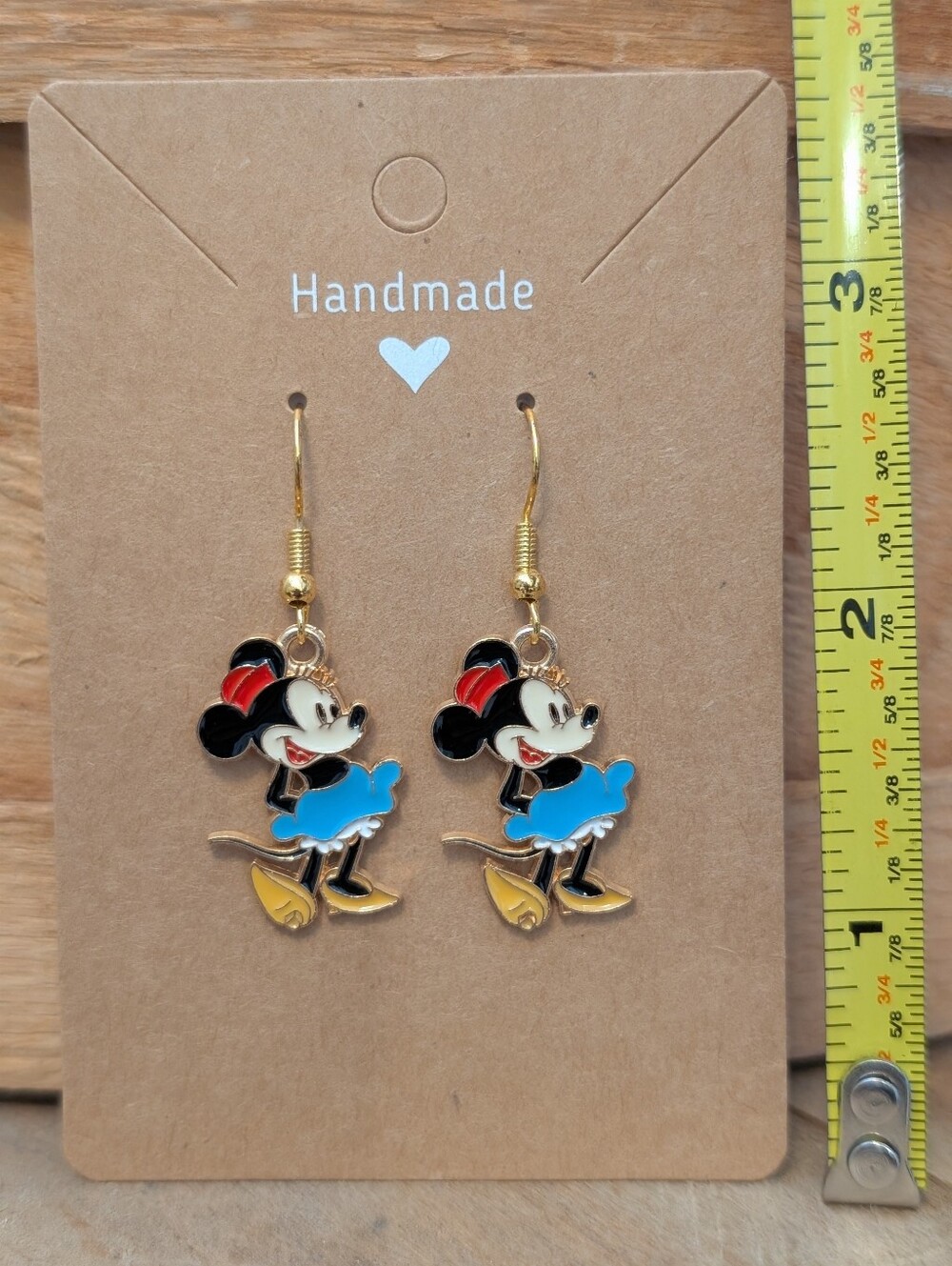Disney's Minnie Mouse Enamel Metal Earrings NEW
